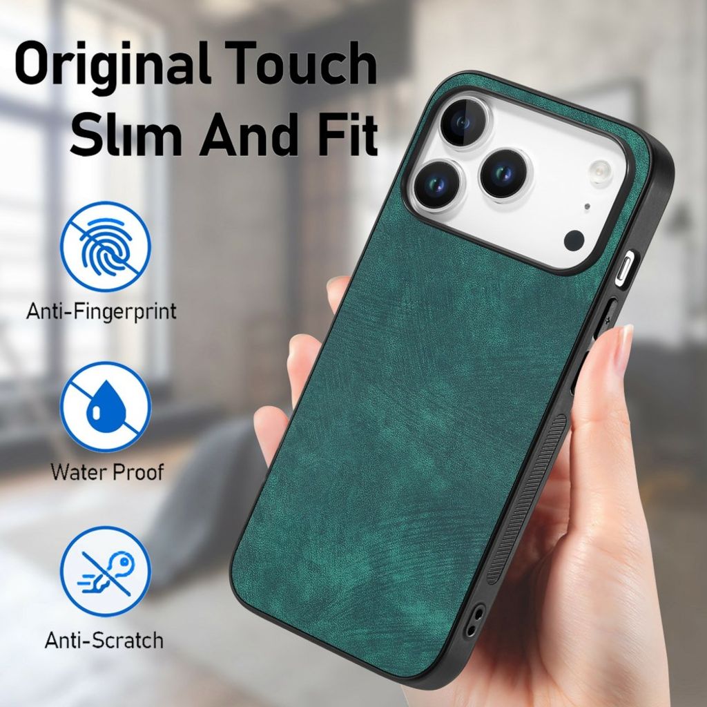 iPhone 18 Pro/17 Pro Kuori PU-nahkaa - Vihreä