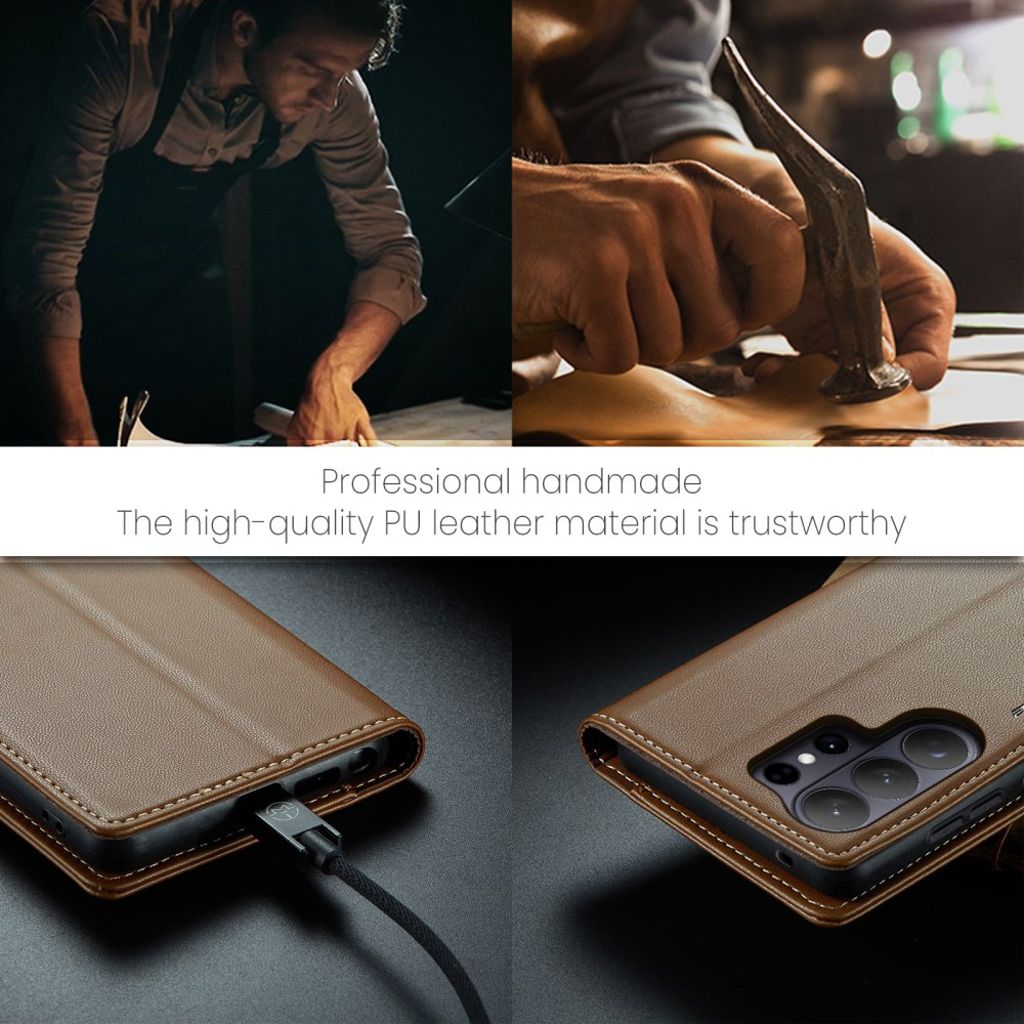 CASEME Samsung Galaxy S26 Ultra Plånboksfodral RFID-blockerande – Brun