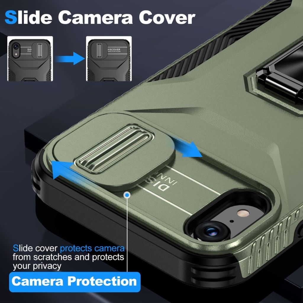 iPhone XR Skal Magnetisk Stativring - Grön