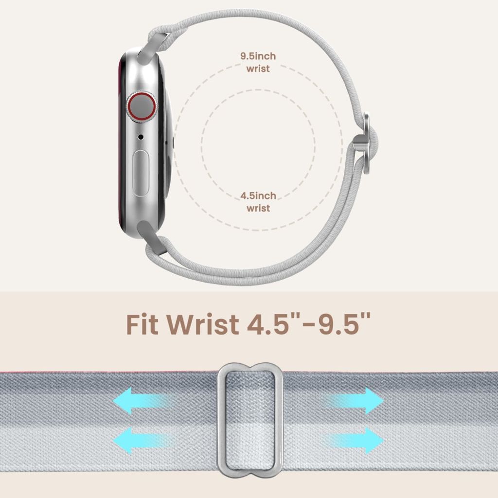 AHASTYLE WE26 Apple Watch 49/46/44/42mm Klockarmband i Nylon, 2st - Grå/Blå