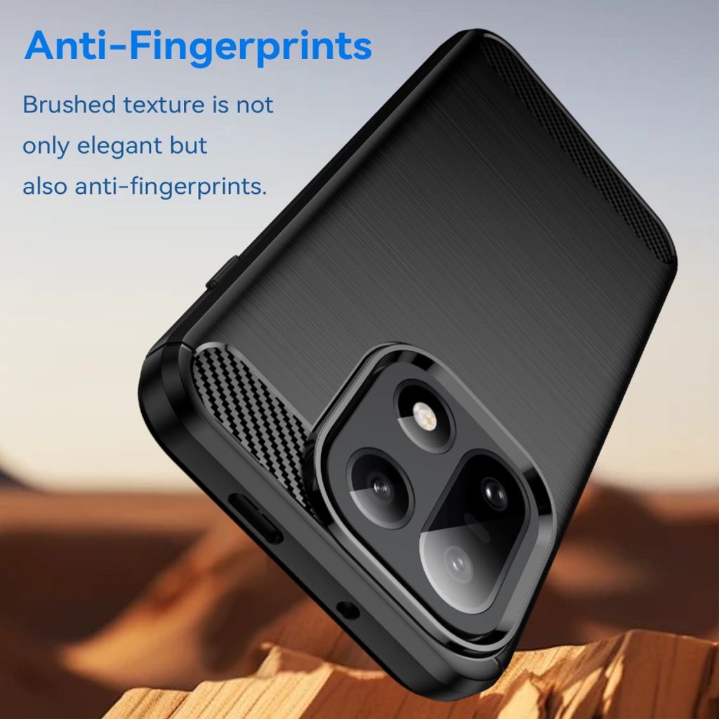 OnePlus 15 5G Kuori Hiilikuitukuvio Harjattu - Musta