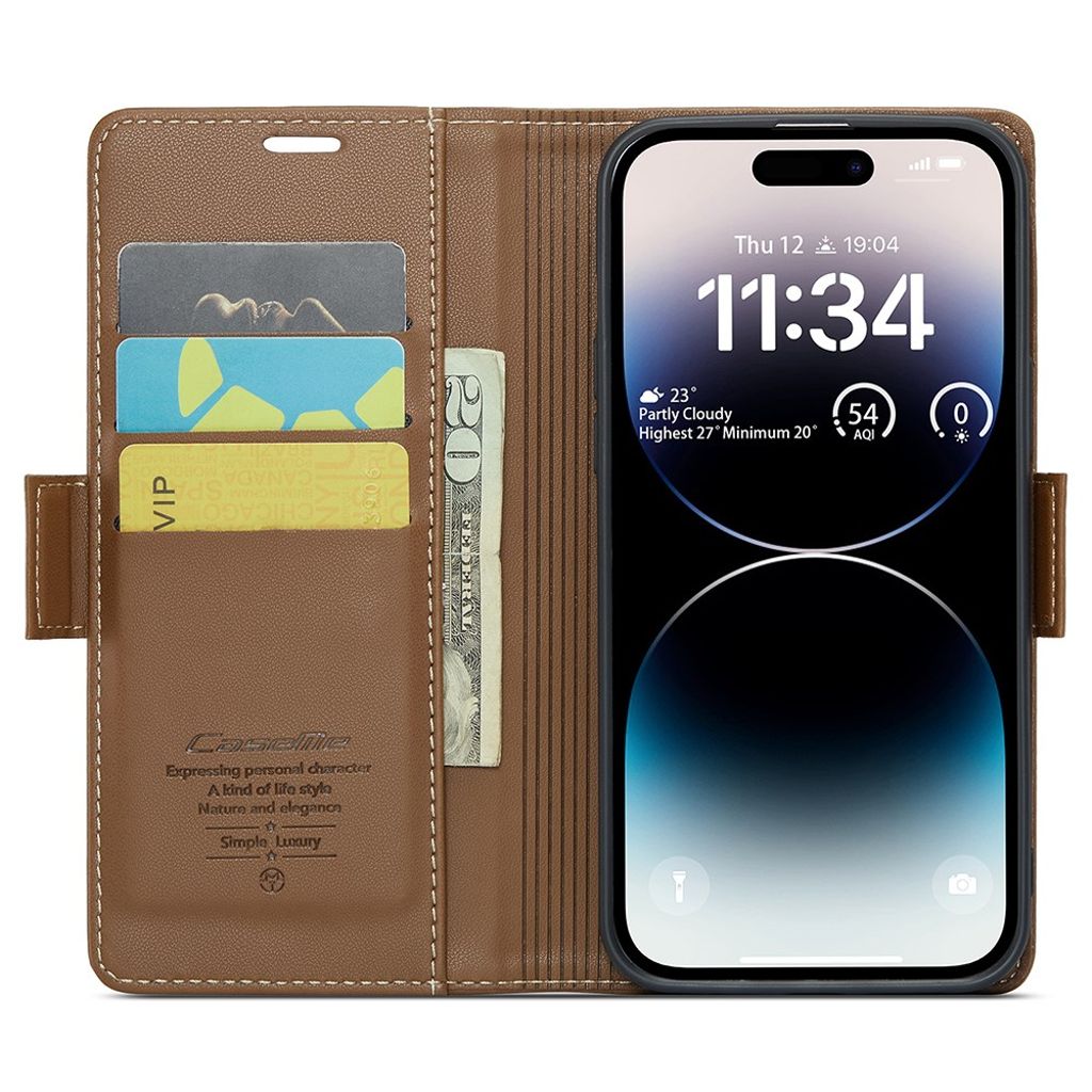 CASEME iPhone 15 Pro Max Cover with Card Slots - Brown