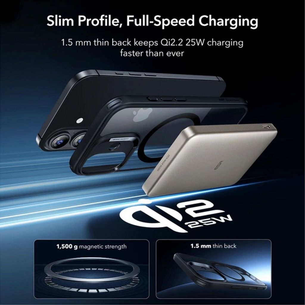 ESR Classic Hybrid MagSafe Set Case & Screen Protector for iPhone 17 - Clear Black