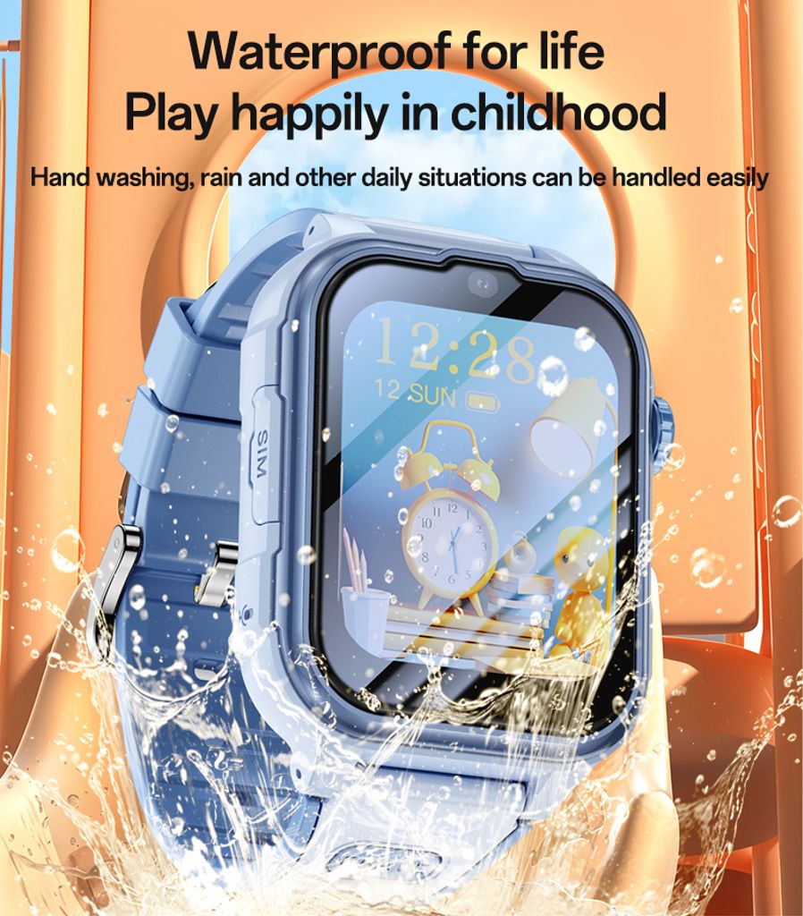 Yesido Børne Smartwatch 4G GPS Tracking / Videoopkald / SOS - Orange