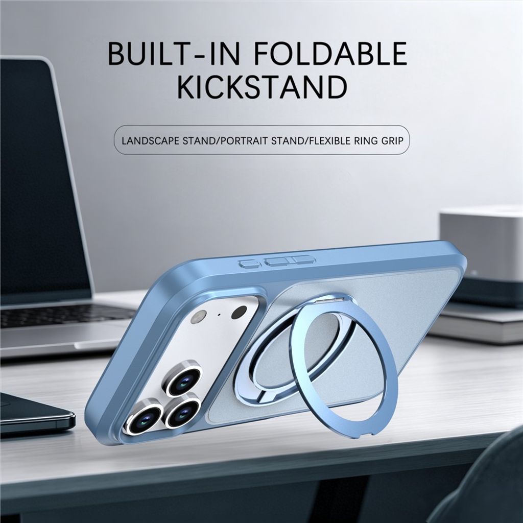 iPhone 18 Pro/17 Pro MagSafe Cover med ringstøtte - Blå