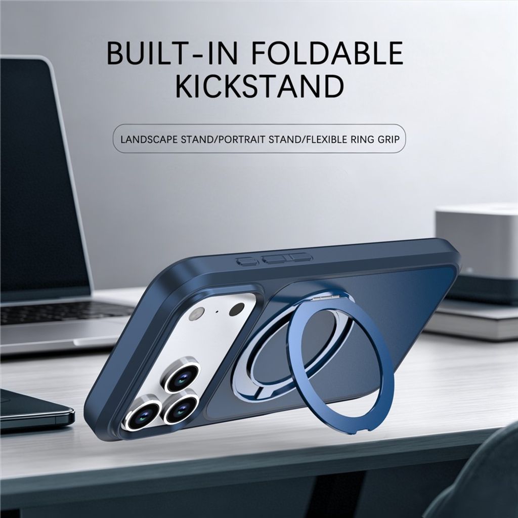 iPhone 18 Pro/17 Pro MagSafe Cover med ringstøtte - Blå
