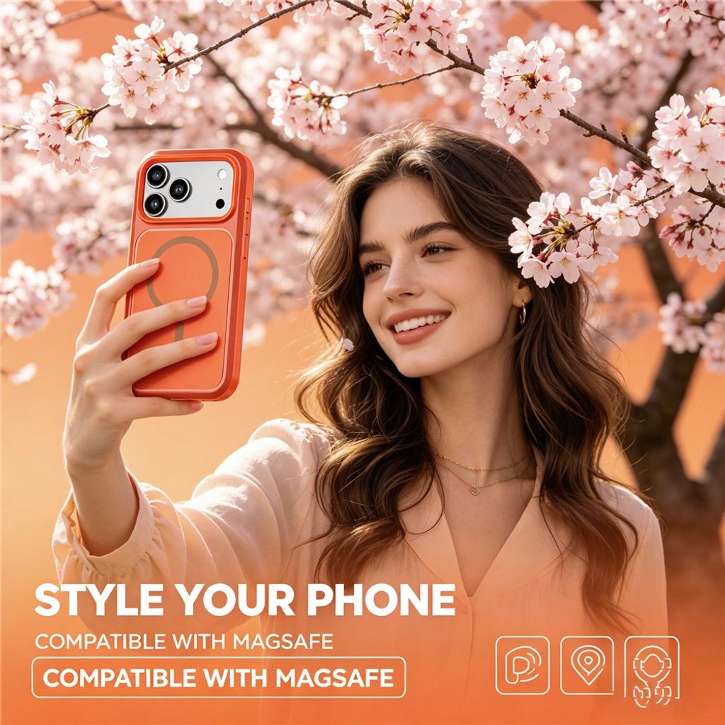 iPhone 18 Pro/17 Pro MagSafe Cover Stødsikkert - Orange
