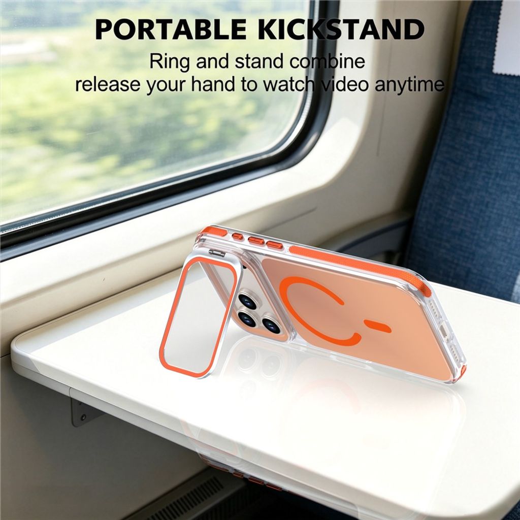 iPhone 18 Pro/17 Pro MagSafe Deksel med støtte - Oransje