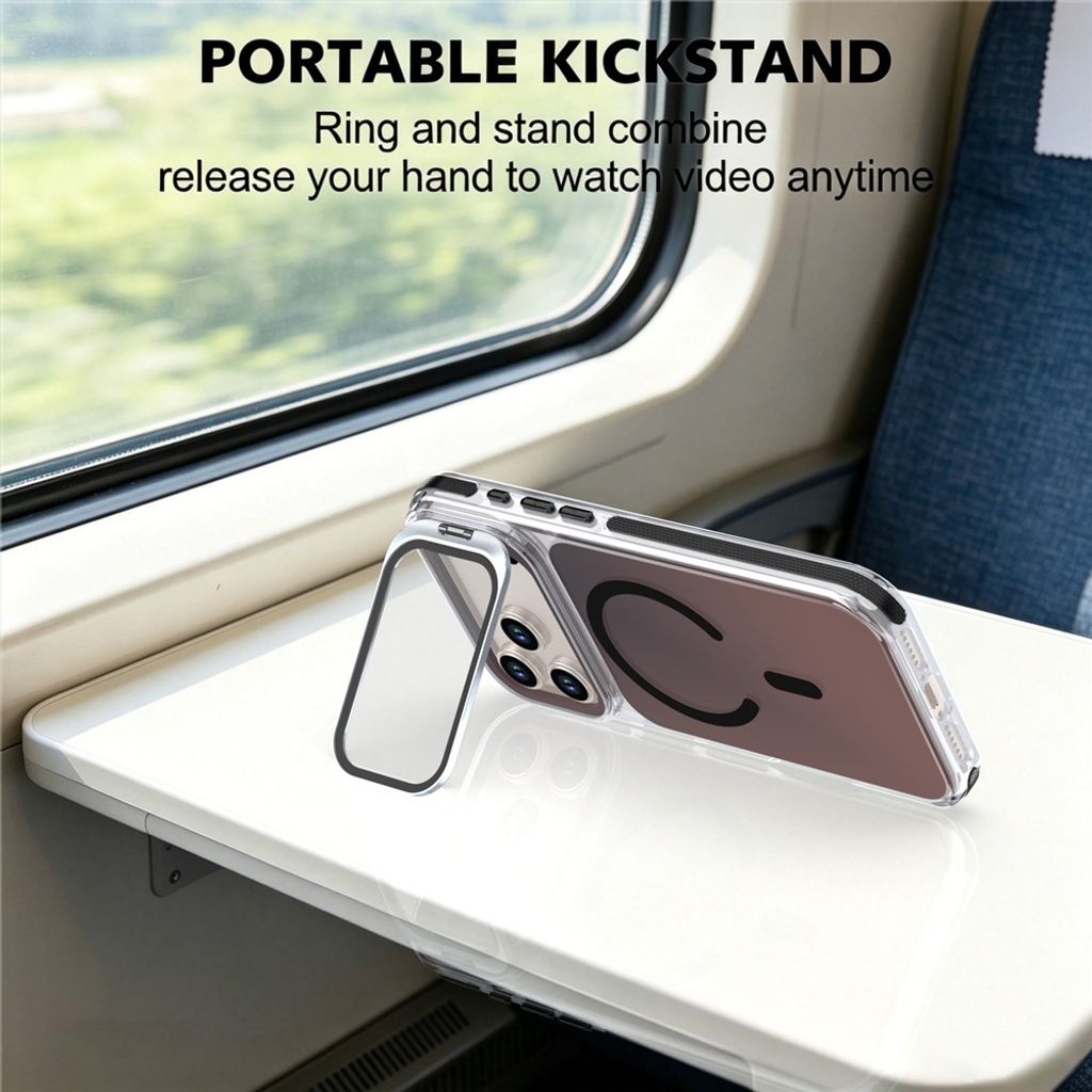 iPhone 18 Pro/17 Pro MagSafe Deksel med støtte - Svart