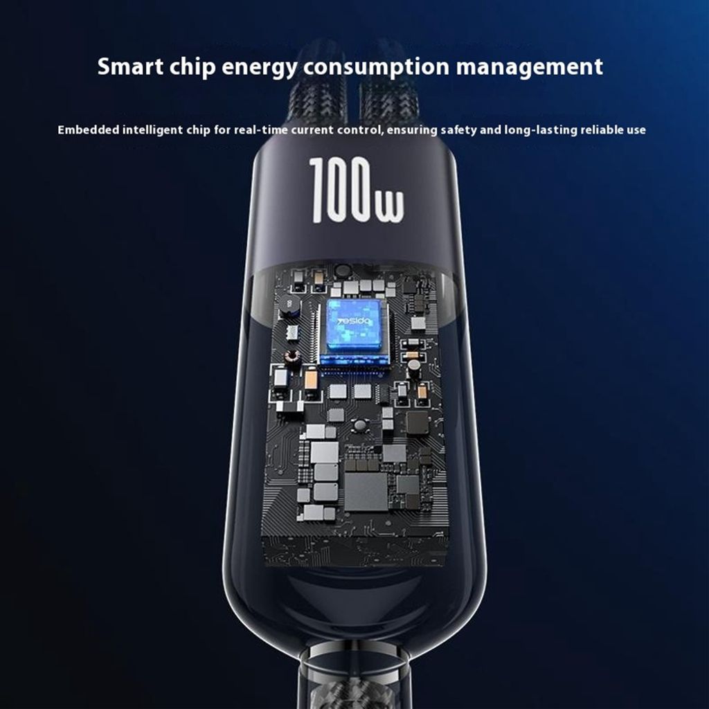 Yesido 2-i-1 USB-C-kabel till 2x USB-C 100W, 1,2 m