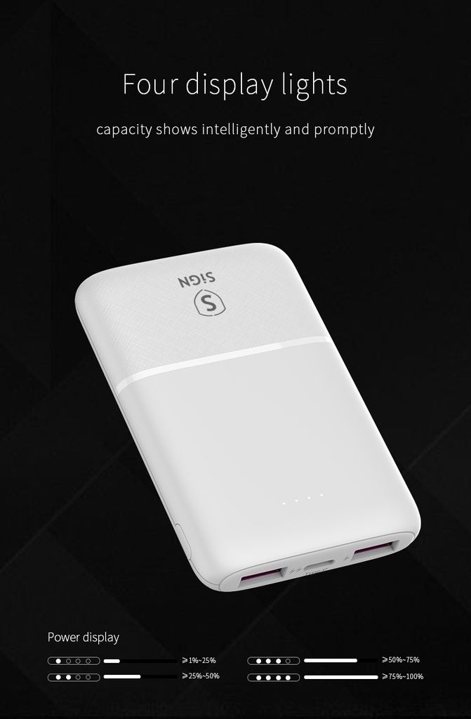 SiGN Ultrathin varavirtalähde 5000mAh – Valkoinen