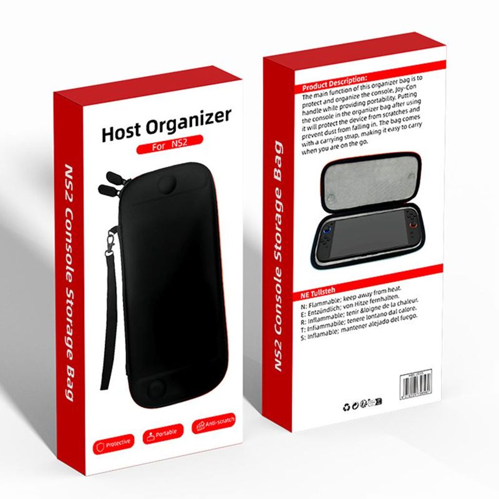 iPlay Nintendo Switch 2 -säilytyskotelo kahvalla ja hihnalla – musta