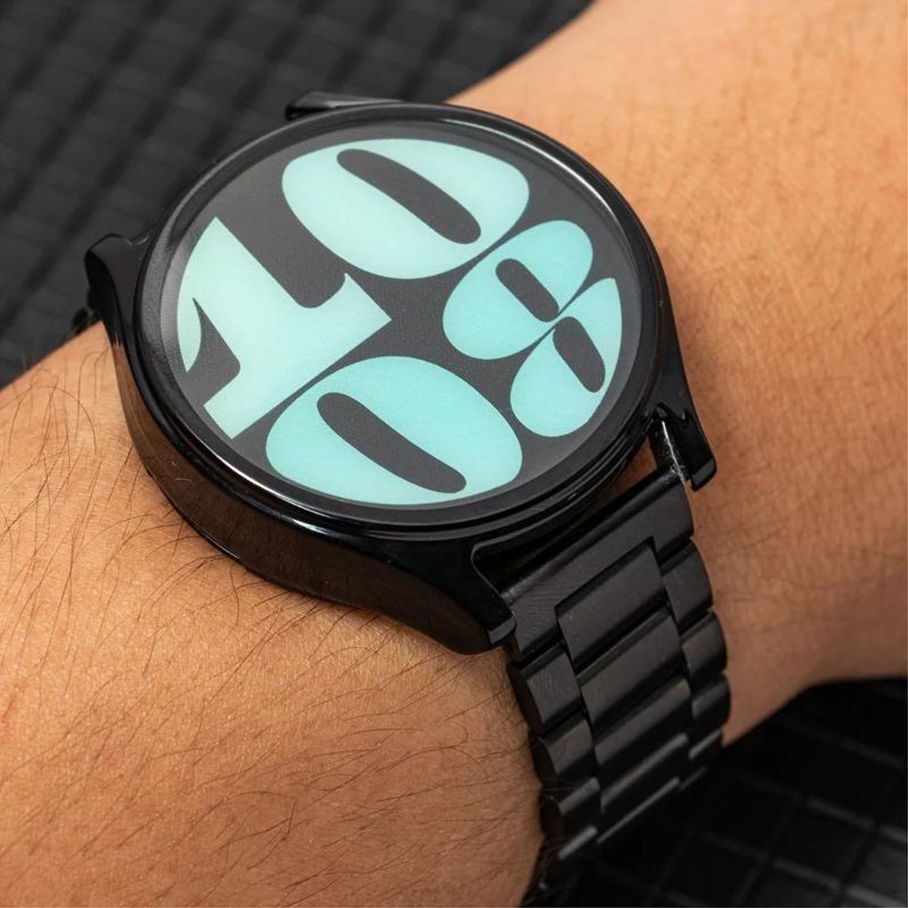 Samsung Galaxy Watch7 44 mm kellonranneke ruostumattomasta teräksestä + näytönsuoja – musta