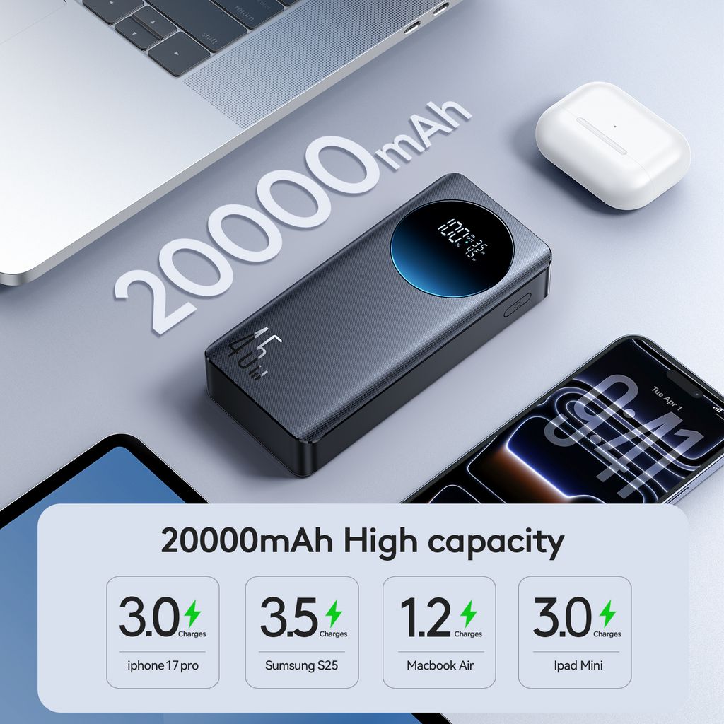 Joyroom JR-PBF02 Pro 45W powerbank 20000mAh – svart
