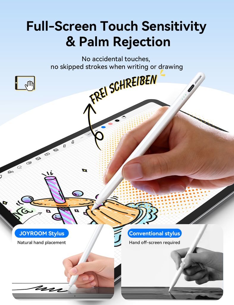 Joyroom JR-X15 Pro Aktiv Kapacitiv Stylus Pen - Sort