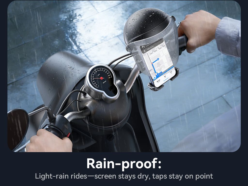 Joyroom JR-ZS526 Telefonholder med Solskærm til Motorcykelstyr – Sort