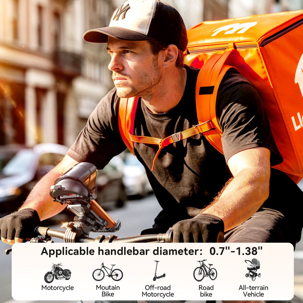 Joyroom JR-ZS528 telefonholder på styret med solskærm - sort