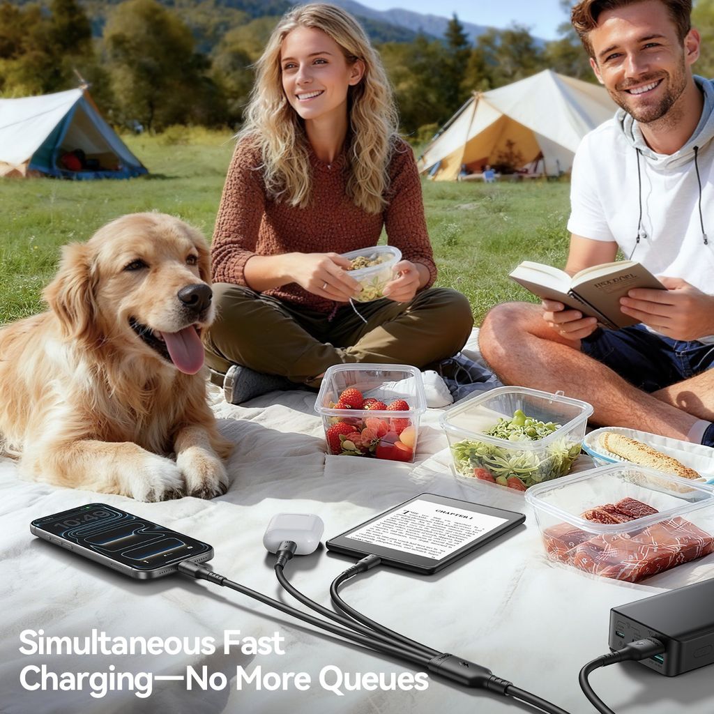 Joyroom S-A61 OmniGo-serien 3-i-1 USB-A-ladekabel USB-C/Lightning/Micro – svart