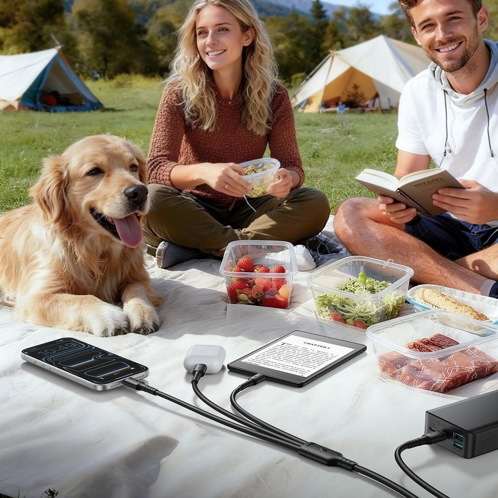 Joyroom S-A61 OmniGo-serien 3-i-1 USB-C-ladekabel USB-C/Lightning/Micro – svart