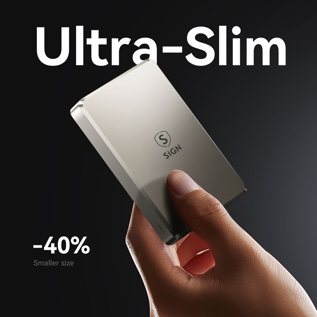 SiGN ultratynn magnetisk powerbank 10000mAh, 22,5W – Titan