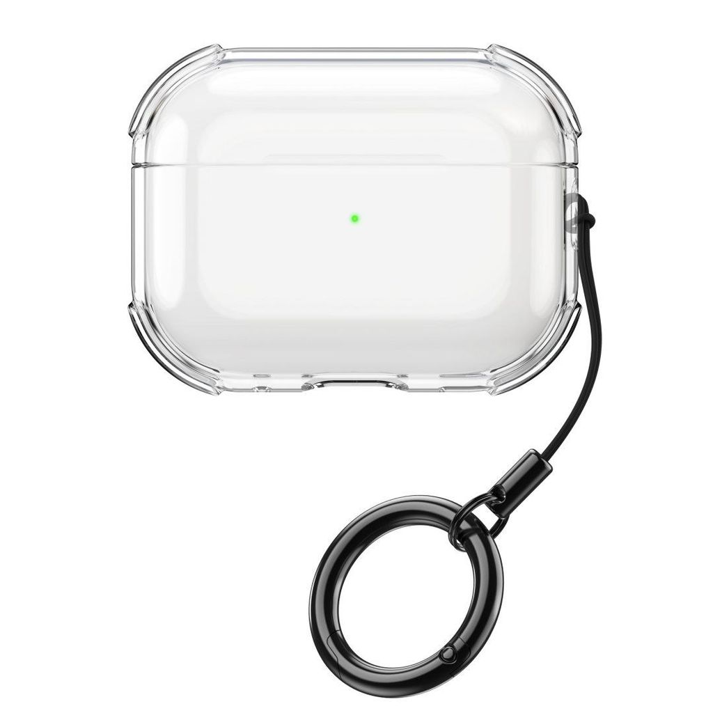 Skyddsfodral för AirPods Pro 3 – Transparent mjuk-TPU med ring och snöre
