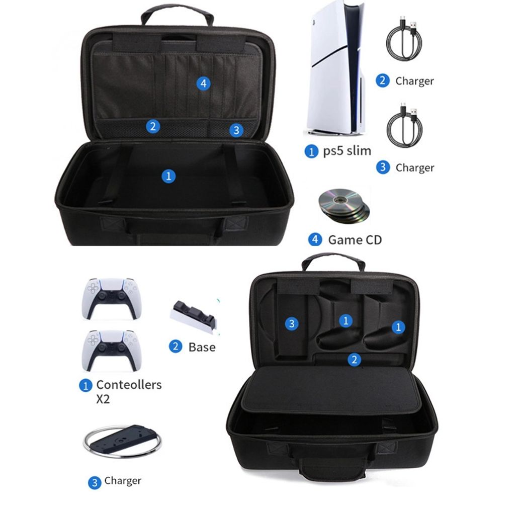 EVA-säilytyskotelo PlayStation 5 Slimille – musta