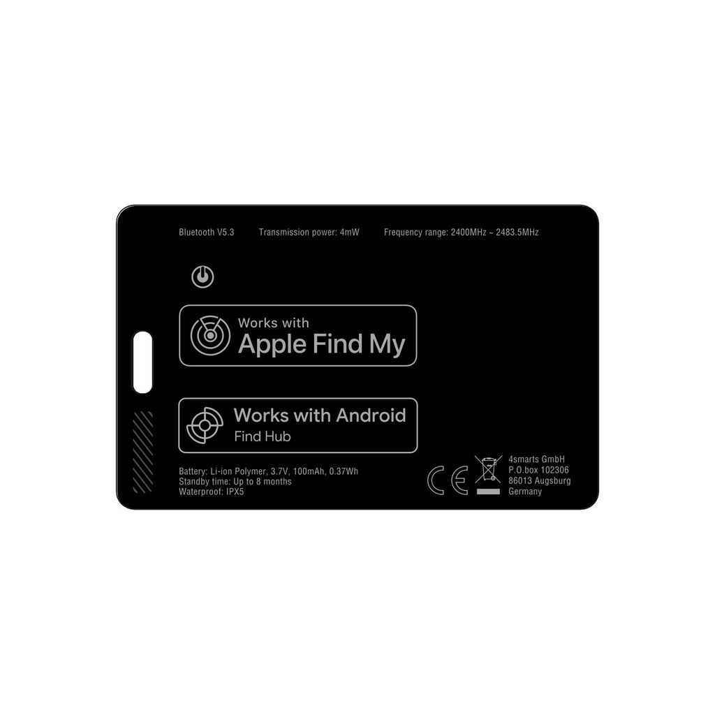 4Smarts SkyTag Card Duos ReCharge Bluetooth-paikannin – musta