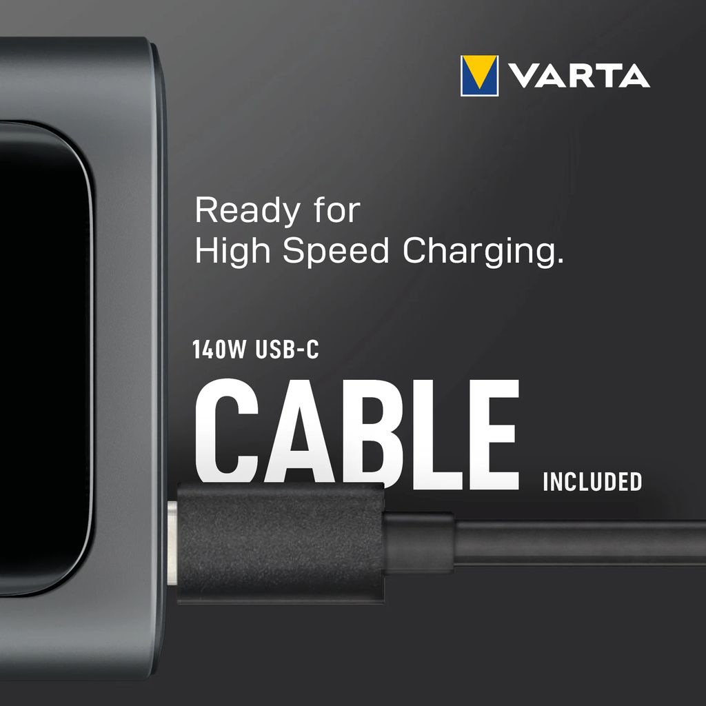 Varta 140W varavirtalähde, suuri kapasiteetti, 27000mAh – musta