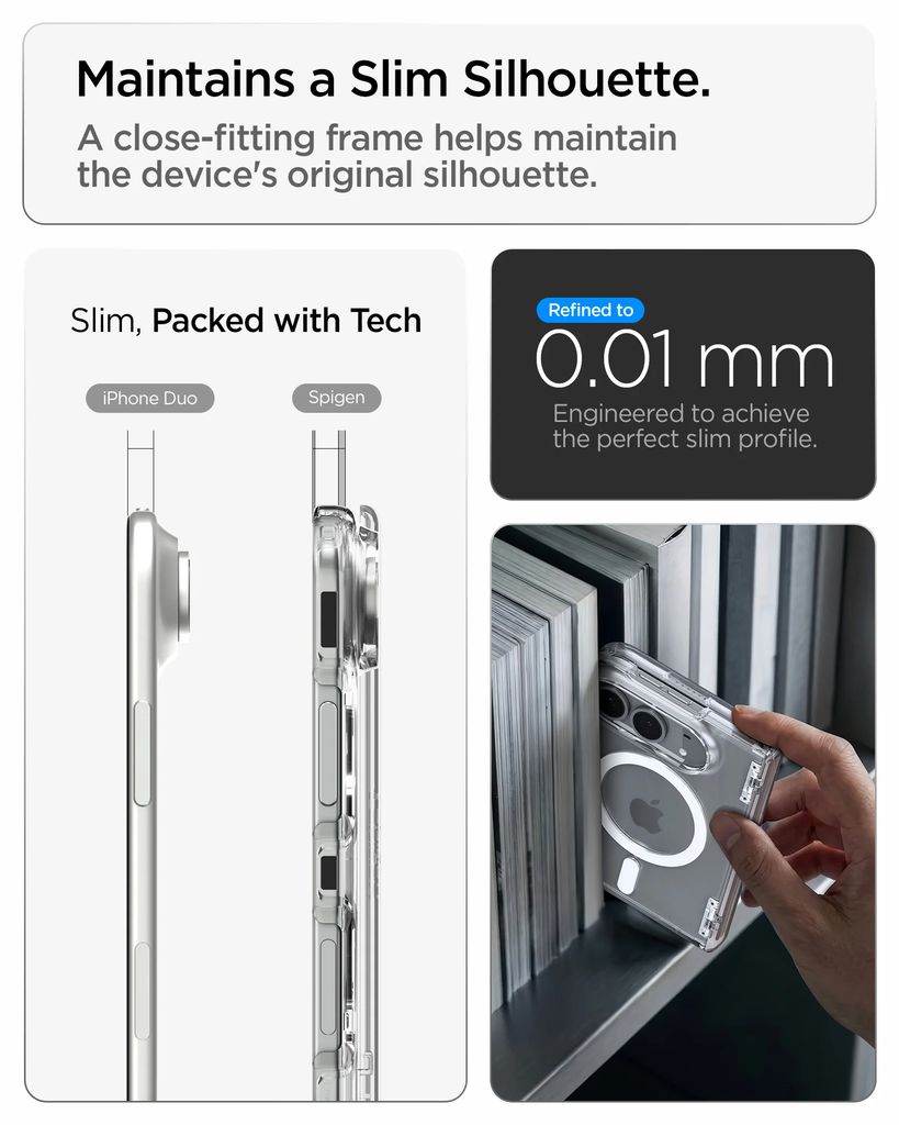 Spigen Ultra Hybrid Pro MagFit Skal till iPhone Duo - Transparent vit