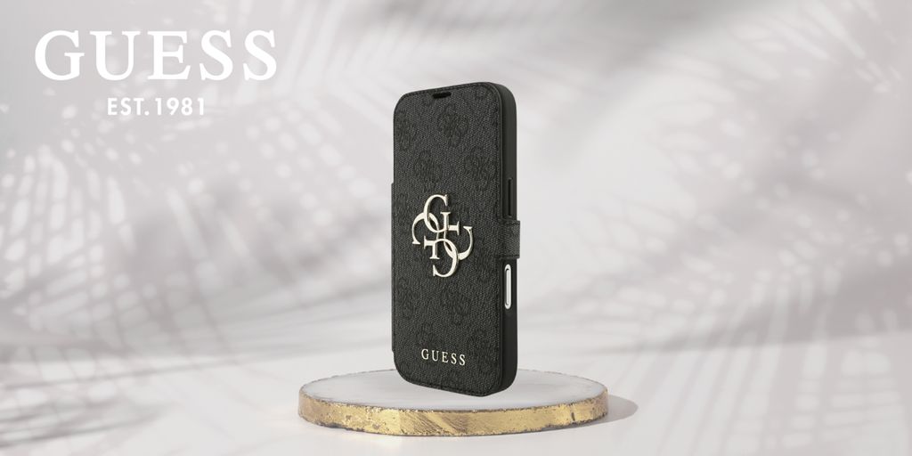 Guess 4G Metal Logo -kotelo  iPhone 18 Pro/17 Pro:lle - Musta