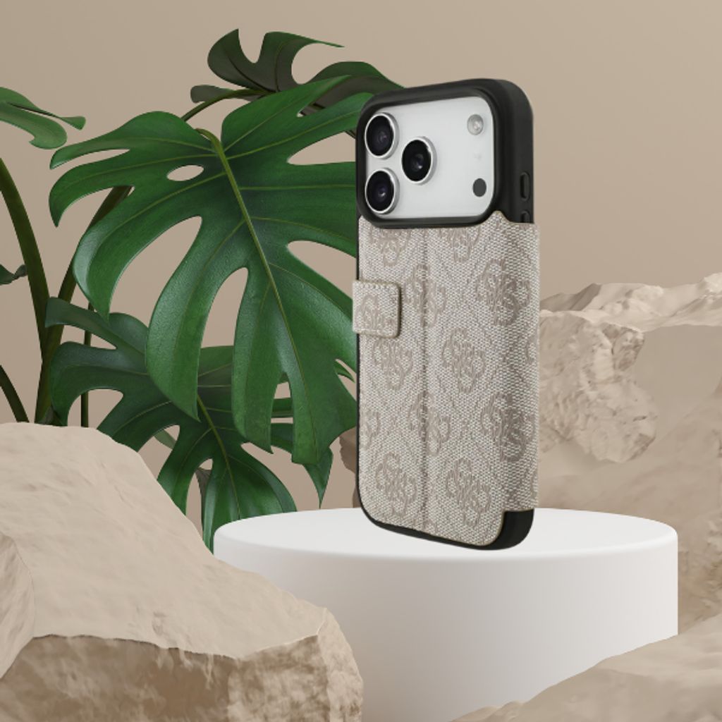 Guess 4G Metal Logo -kotelo iPhone 18 Pro Max/17 Pro Max:lle - Vaaleanpunainen