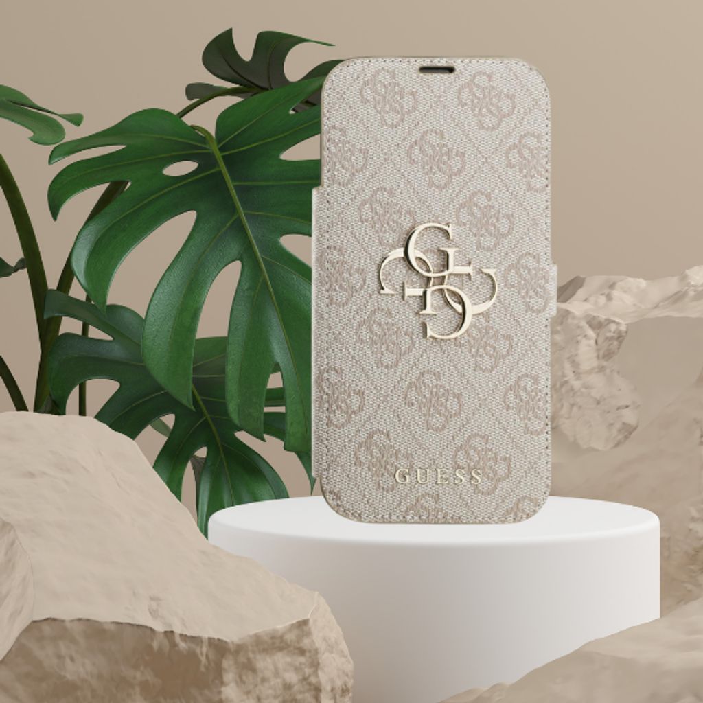 Guess 4G Metal Logo -kotelo  iPhone 18 Pro/iPhone 17 Pro:lle - Vaaleanpunainen