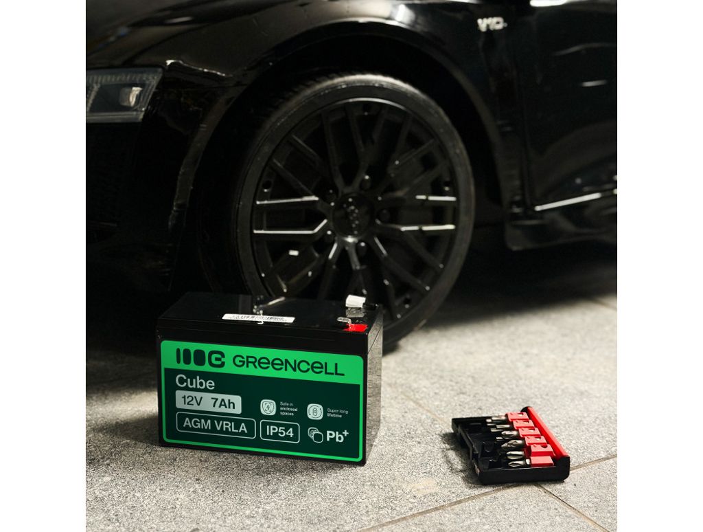 Green Cell AGM VRLA 12V 14Ah vedligeholdelsesfrit batteri til alarmsystemer, kasseapparater, legetøj