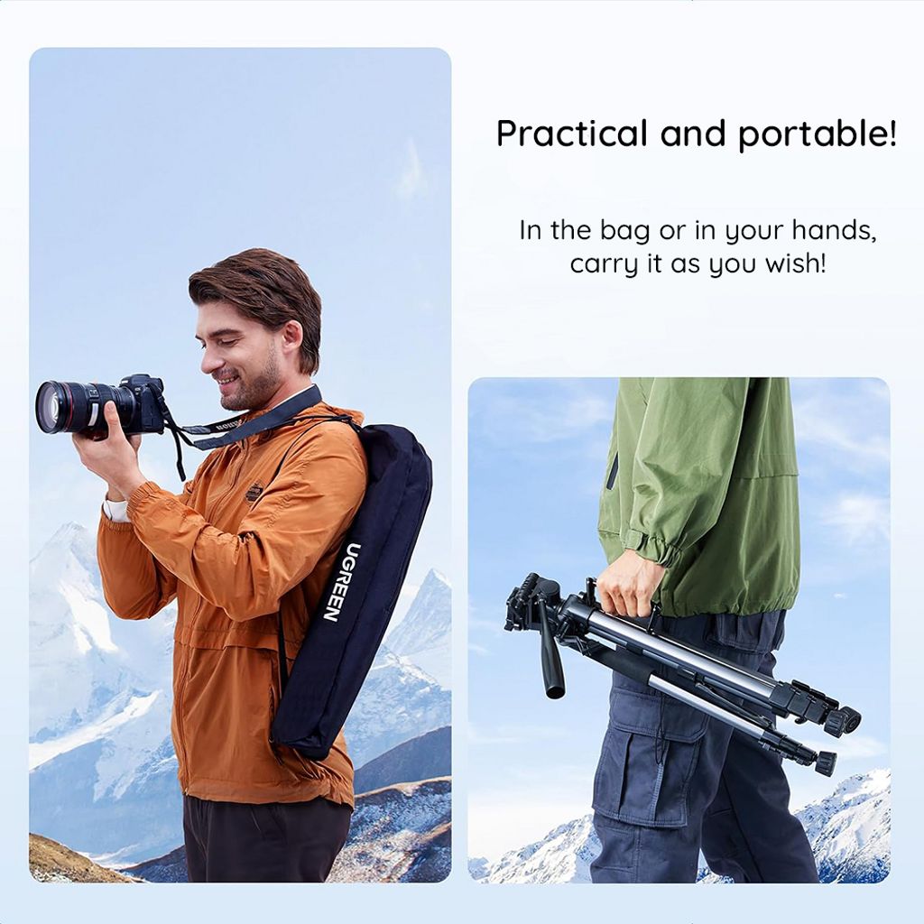 Ugreen stativ til kamera og smartphone – 175 cm – sort