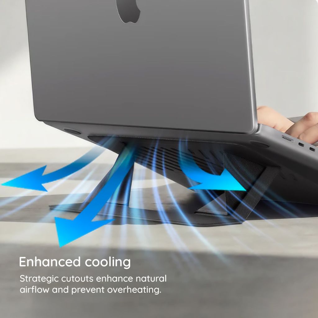 Spigen Slim Fold skrivbordsstativ för laptop upp till 14" LD201-S6 – svart