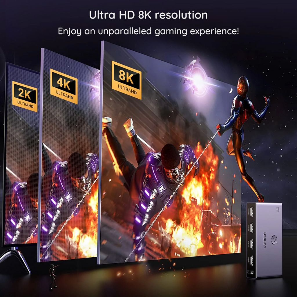 Ugreen CM624 HDMI-switch 8K - Grå