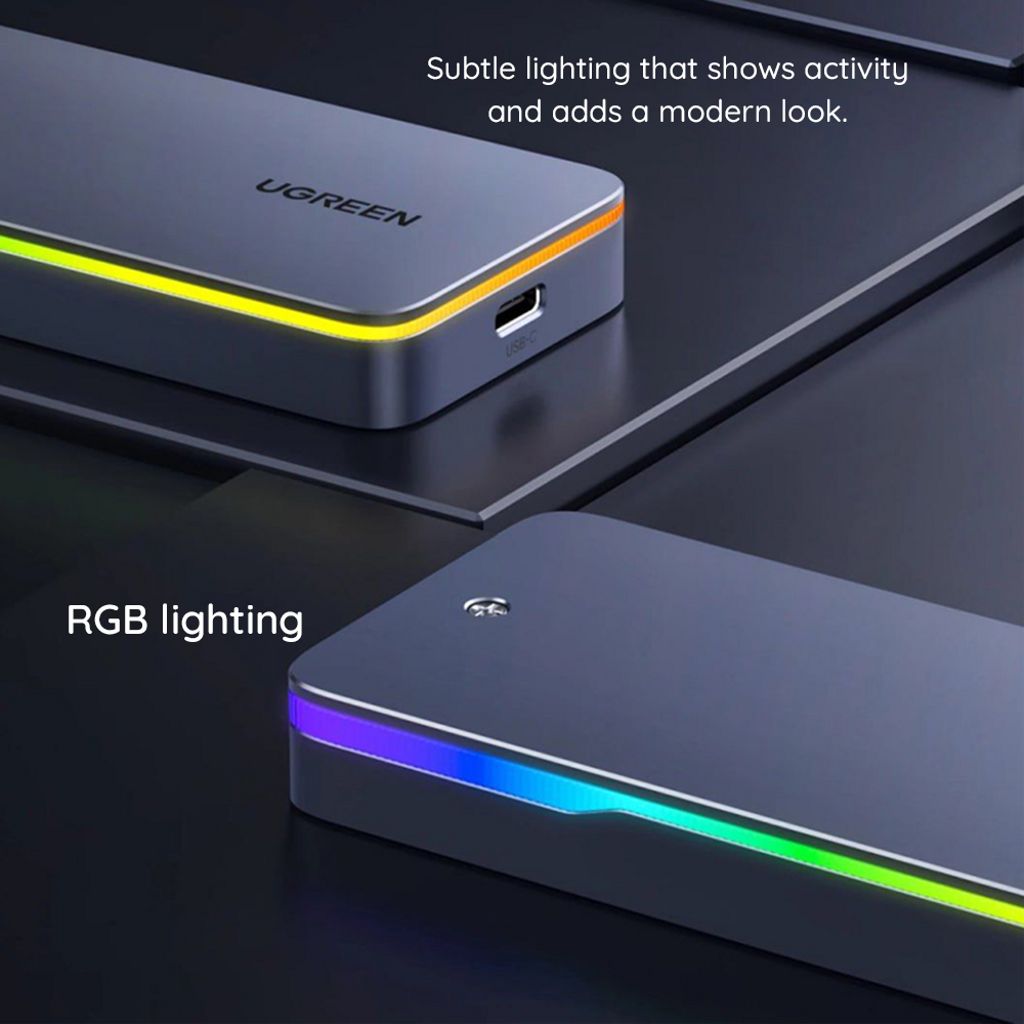 Ugreen CM777 SSD eksternt kabinet til M.2 NVMe – Sort