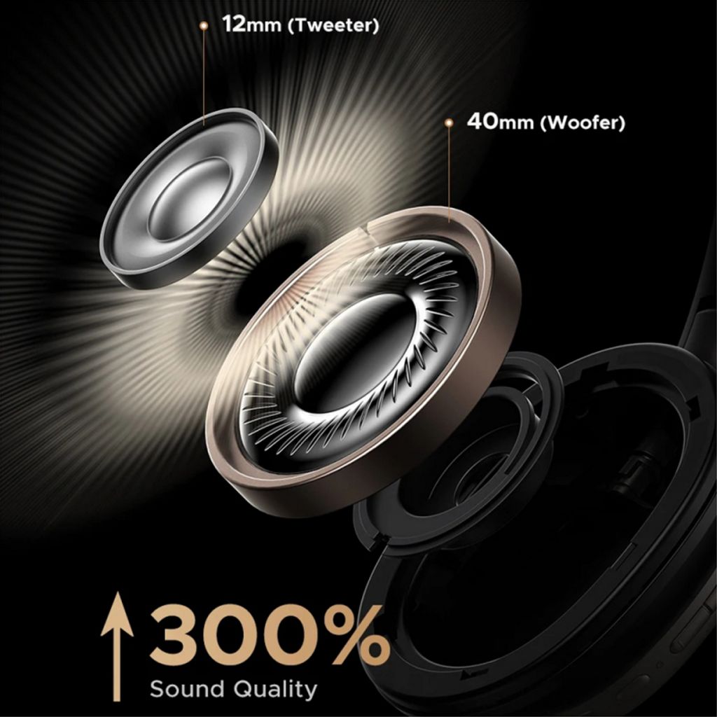 UGREEN HP206 trådløse over-ear hovedtelefoner med Bluetooth og ANC – Sort