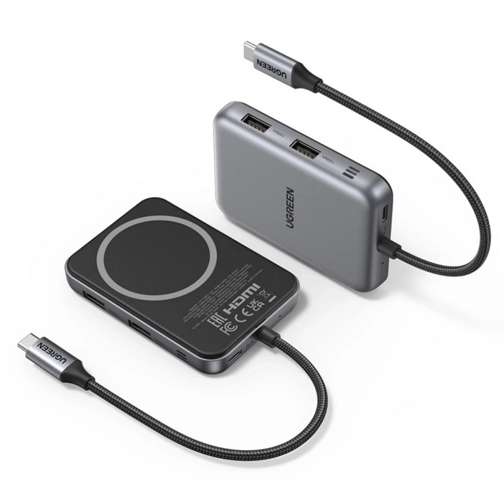 Ugreen CM896 USB-C-keskitin HDMI / USB-C / 2x USB / 1x SD / 1x TF -liitännällä - harmaa