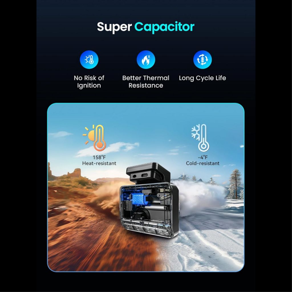 DDPAI Autokamera Z50 Pro Dual etu- ja takakameralla 4K – Musta