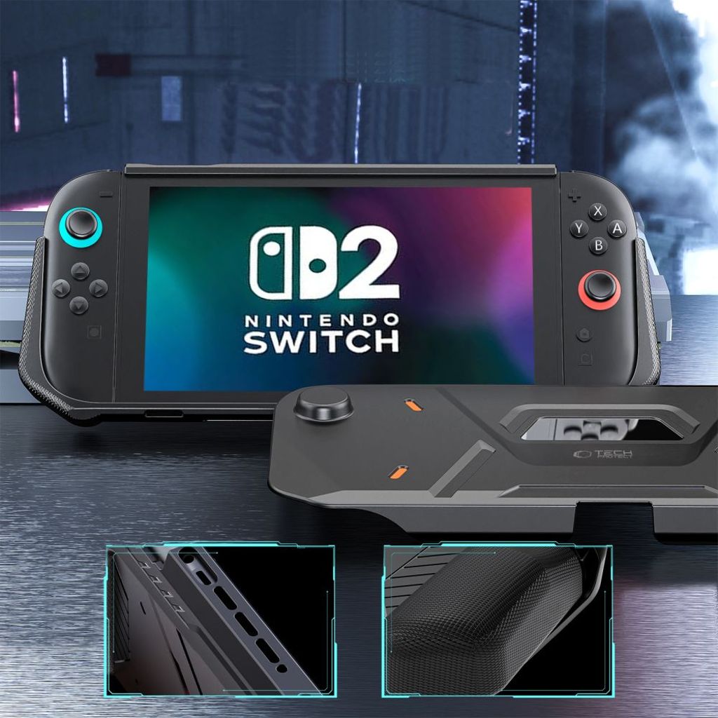 Tech-Protect Carbonox cover til Nintendo Switch 2 - Sort