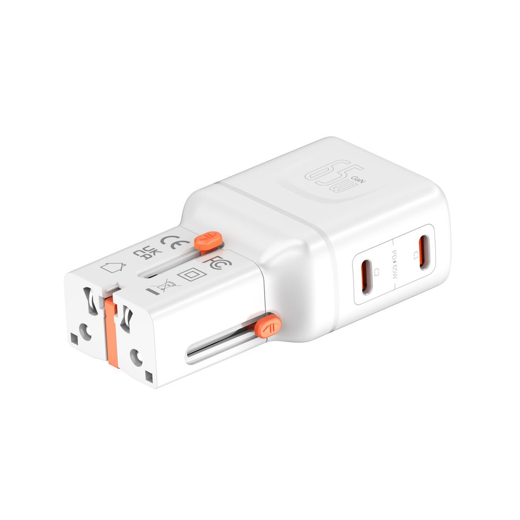 4Smarts Nomad Pocket GaN 65W Universal Rejseadapter - Hvid