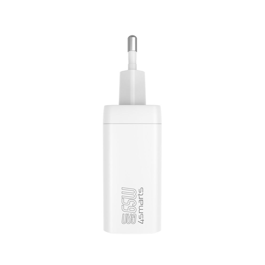 4Smarts PDPlug Jojo 65W vegglader PD GaN med uttrekkbar USB-C-kabel – hvit