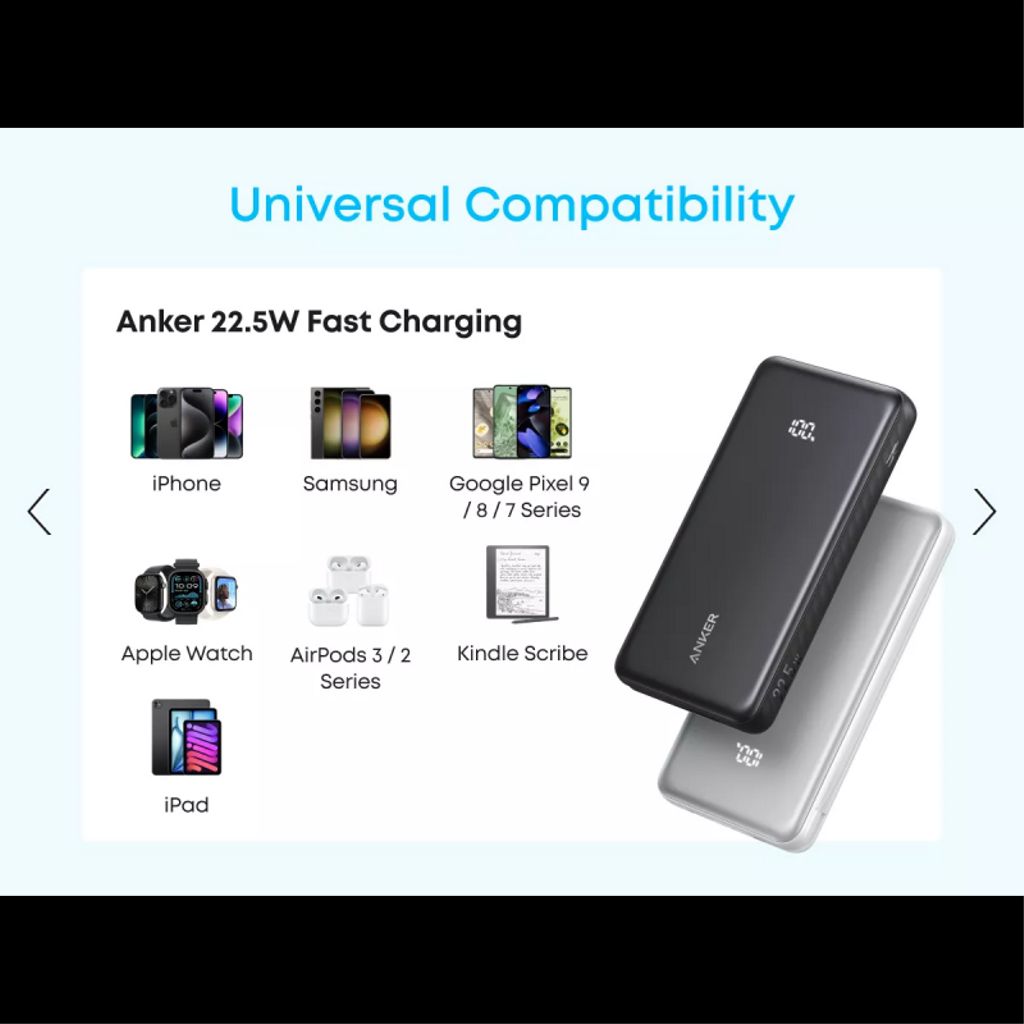 Anker Zolo 10000mAh powerbank – Hvit