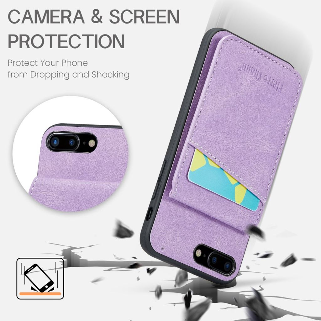 FIERRE SHANN iPhone 7 Plus / 8 Plus Skal med Kortfack - Lila