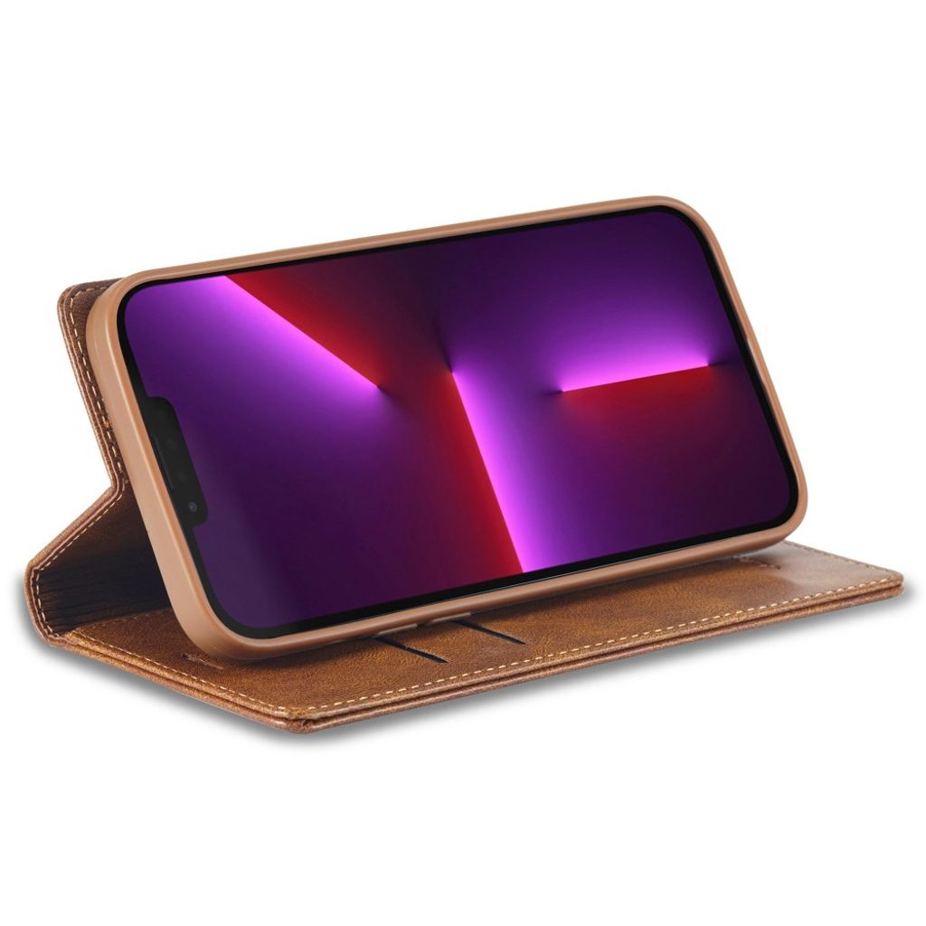 LC.IMEEKE iPhone 13 Pro Max Lompakkokotelo RFID-estävä - Ruskea