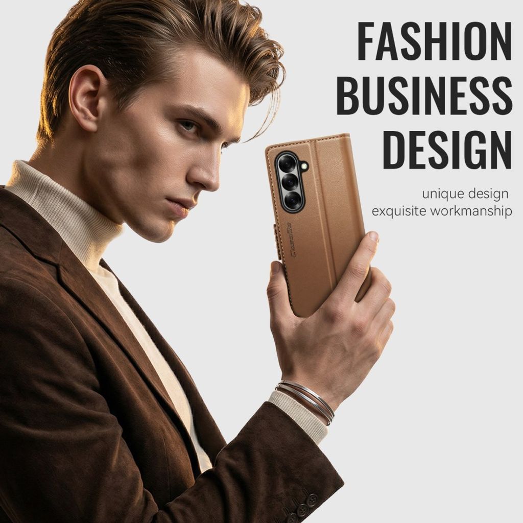 CASEME Samsung Galaxy Z Fold8 Ultra Flip Cover med RFID blokering - Brun