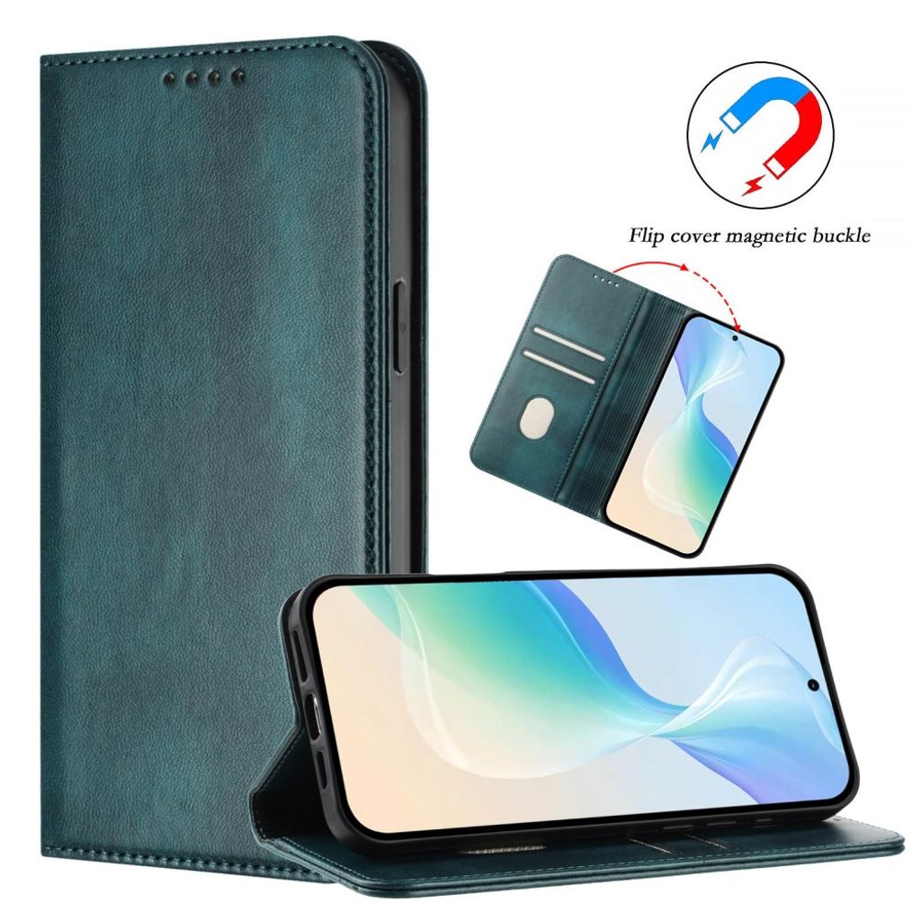 iPhone 18 Pro/17 Pro Flip Cover i PU-læder med RFID-blokering - Mørkgrøn