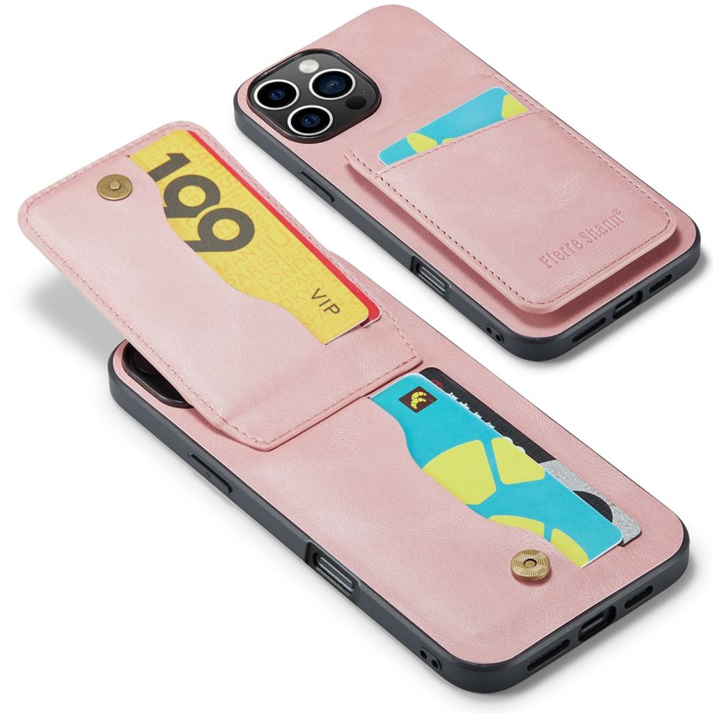 FIERRE SHANN iPhone 16 Pro Deksel med Kortspor - Rosa