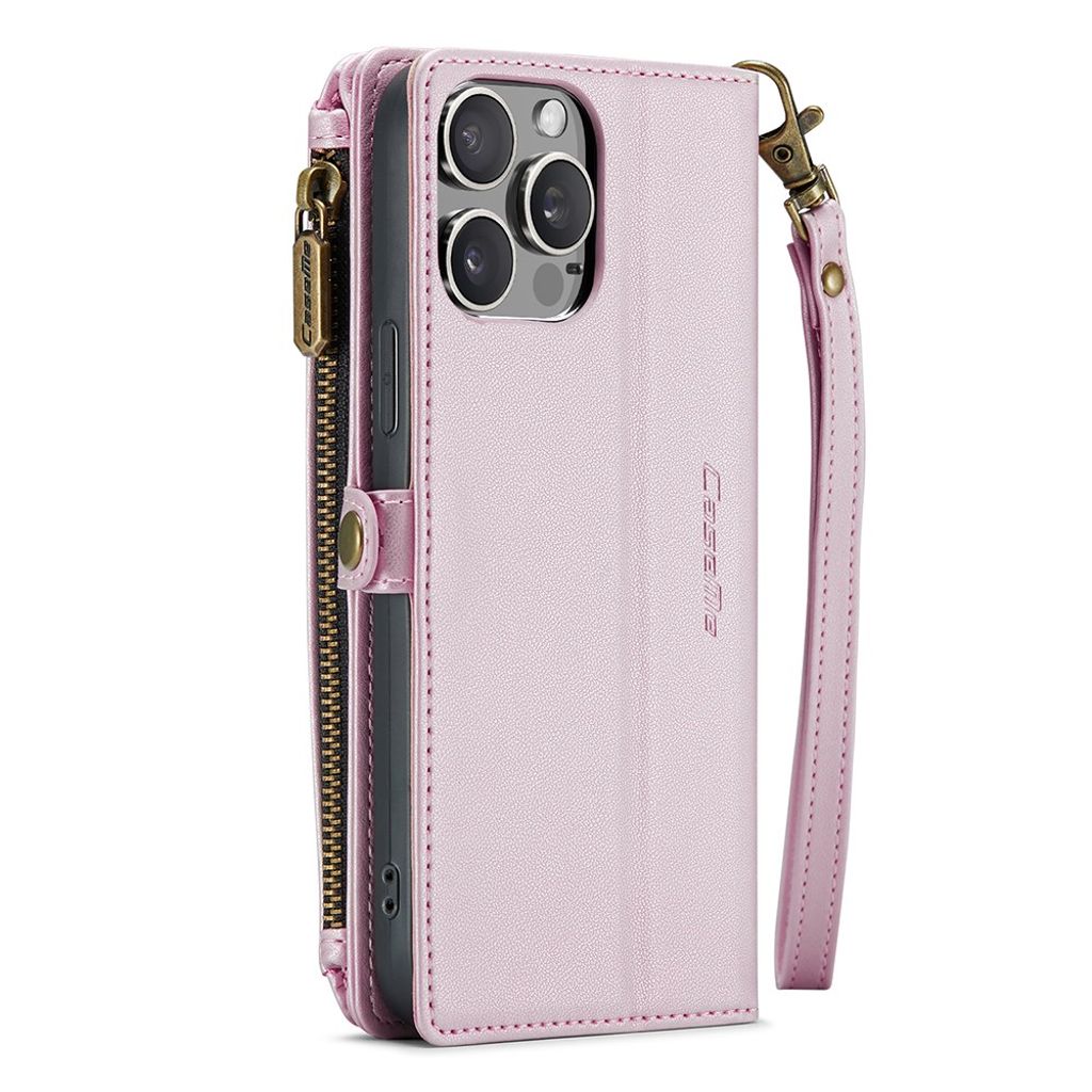 CASEME iPhone 15 Pro Max Cover with 10 Card Slots - Pink